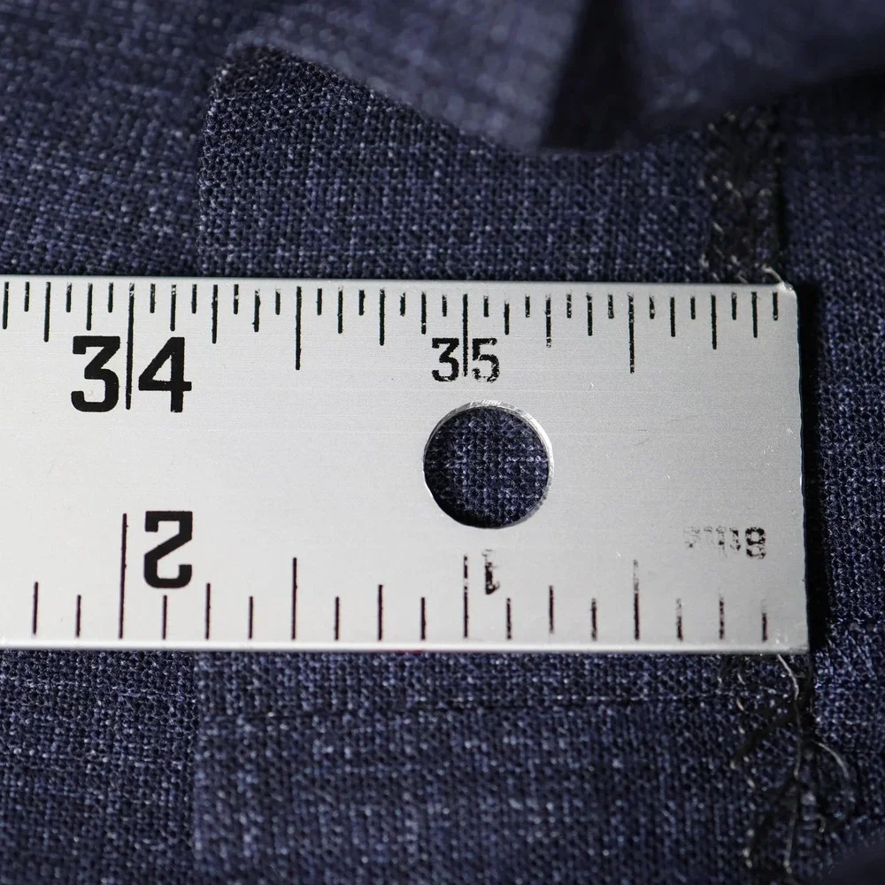 Zanella Pants Mens 32x30 Navy Blue Curtis Dress Slim Straight Tweed Wool Italy - Picture 13 of 14